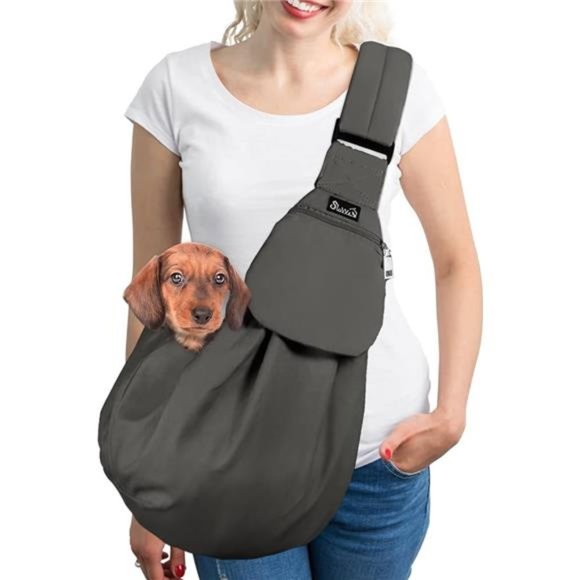 Dog Carrier Sling, Thick Padded Adjustable Shoulder Strap Dog Carriers - Picture 8 of 8